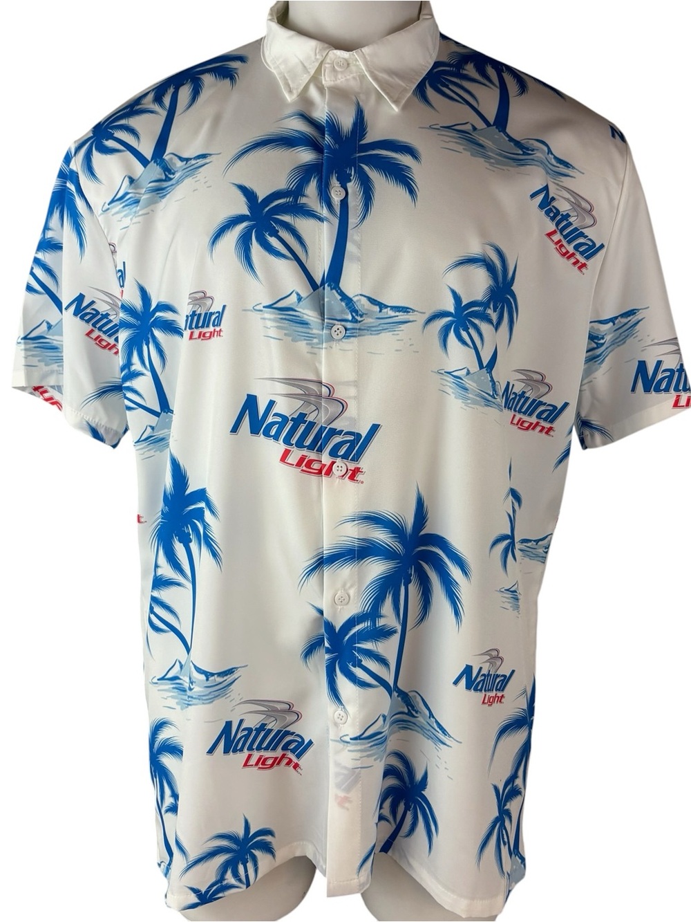 Natural Light Beer Hawaiian Shirt Mens 2XL All Over Print Button Down (505)